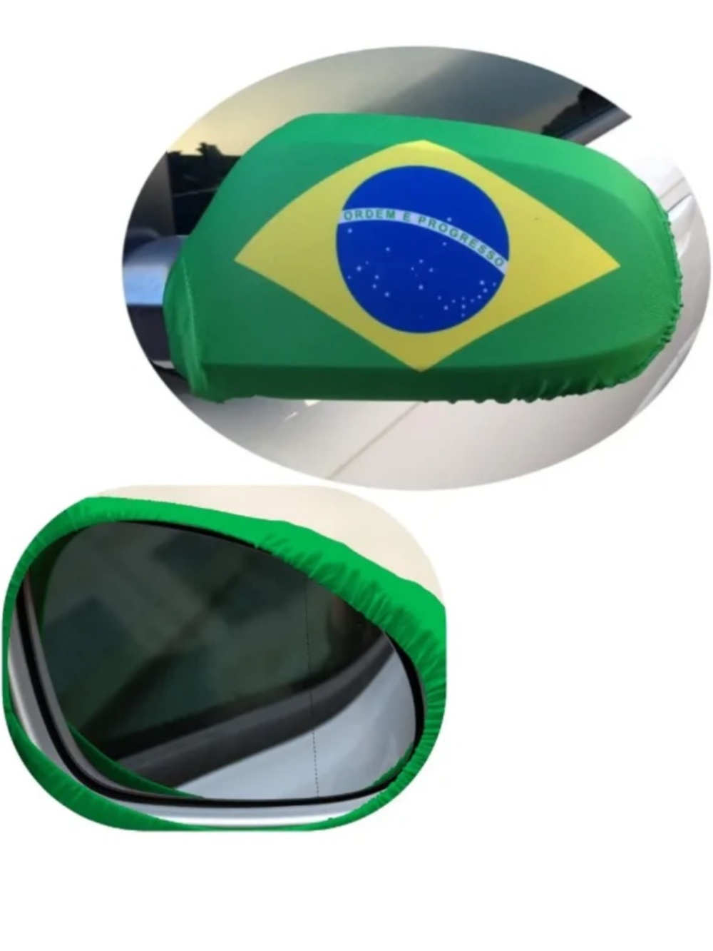 Brazil Flag Car Side Mirror Cover in Green